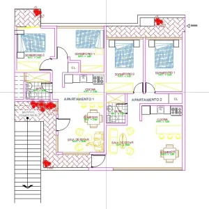 Apartamentos independientes 12×11 metros PLANTA