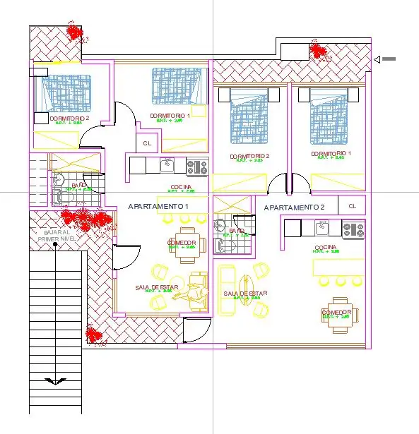 Apartamentos independientes 12×11 metros PLANTA