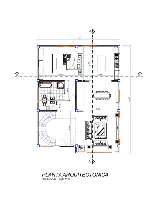 House of two levels moderna 11×14 with 300m2 PLANT
