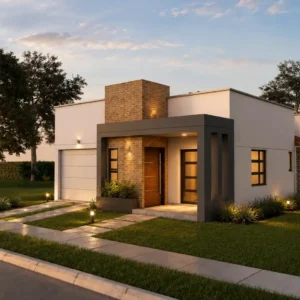 Diseño de casa Moderna pequeña de un nivel 136m2 8×17