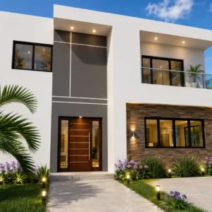Casa de dos niveles moderna 11×14 con 300m2