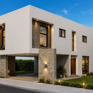 Planos de Casa UNIFAMILIAR de 2 niveles 130m2 15×8 ISOMETRICA