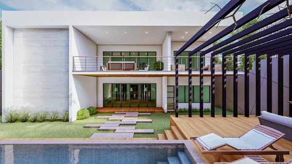 Diseño de Residencia moderna de 2 piscina patio
