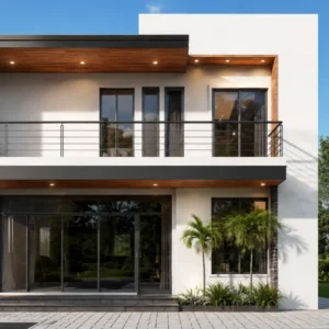 Planos de casa 9×9 Fachada