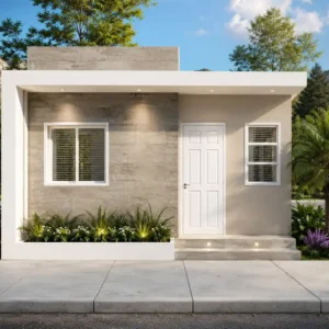 Planos de casa 6×6 con dos habitaciones 01