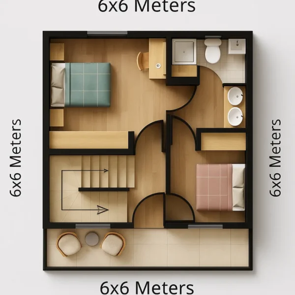 Planos Casa 6x6 Segundo nivel