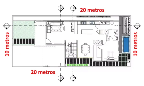 Primer nivel planos de casa 10x20 dos niveles