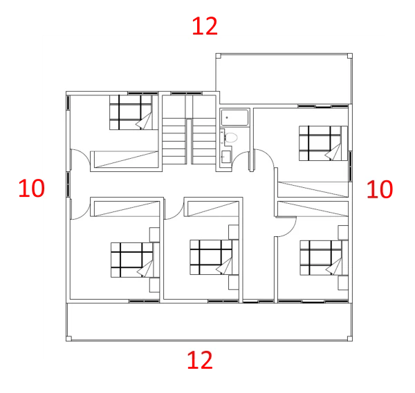 Planos de casa 6 dormitorios 10x12 estilo moderno