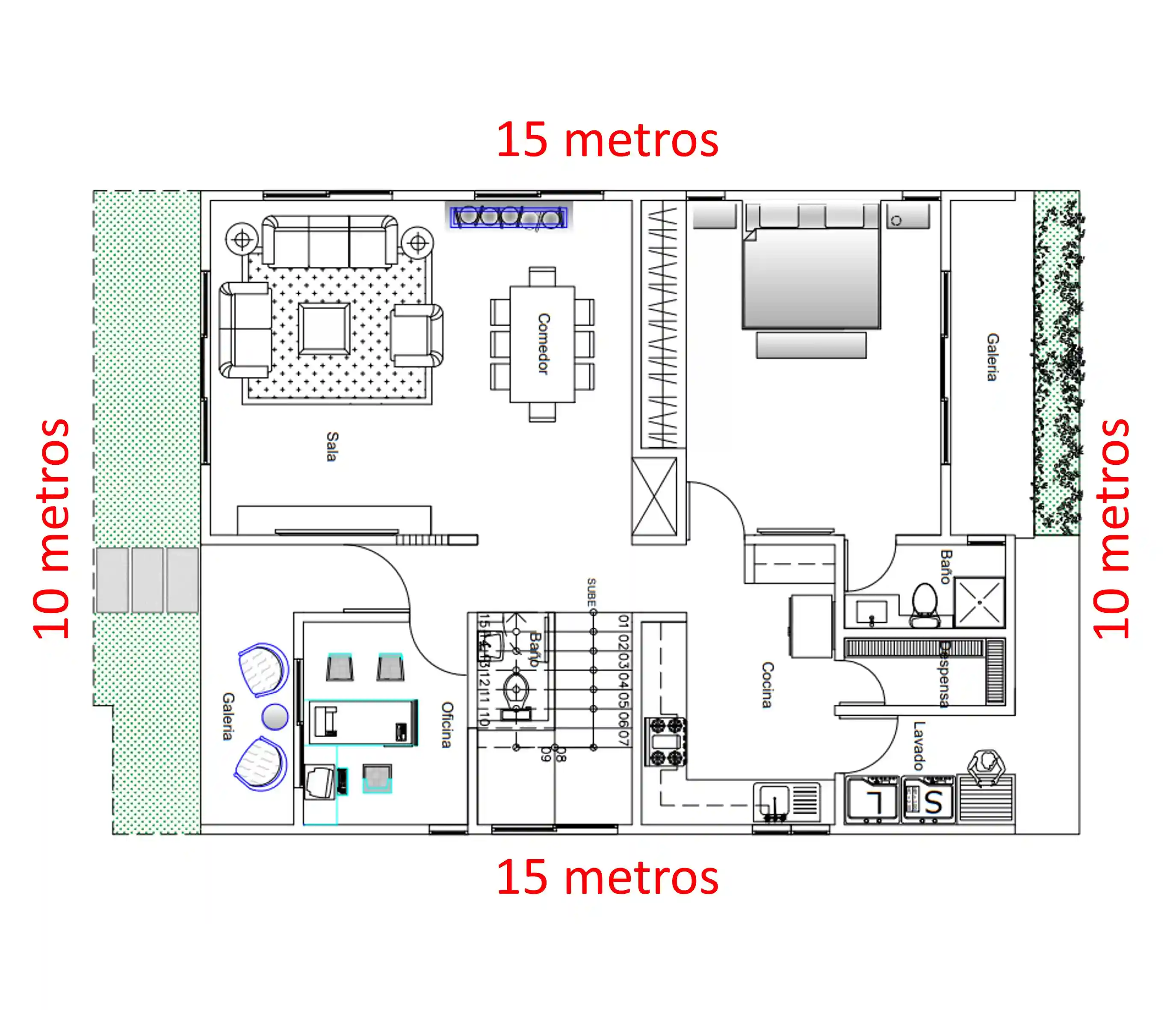 Planos de casa 10x15 de dos niveles
