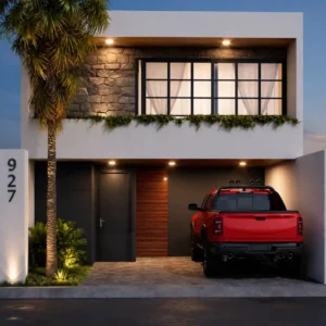 Diseño de casa 7x17 hermosa de dos niveles