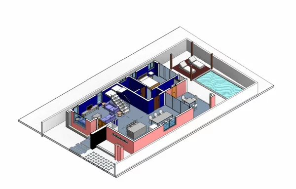 Planos de casa 10x14 4 dormitorios primer nivel